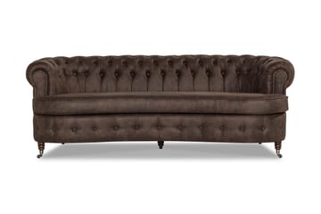 Soffa Walton Lyx 3-sits Svängd - Mörkbrun - Möbler - Soffa - Howardsoffa