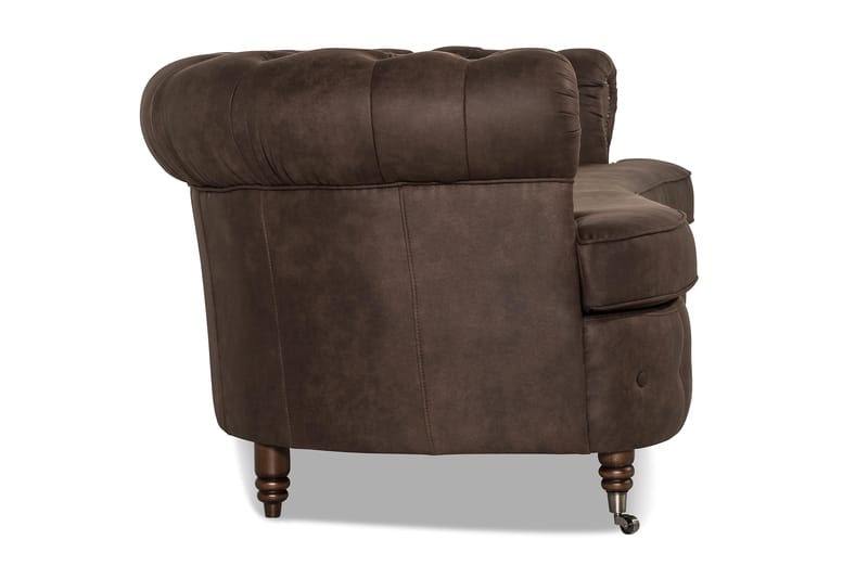 Soffa Walton Lyx 3-sits Svängd - Mörkbrun - Möbler - Soffa - Howardsoffa