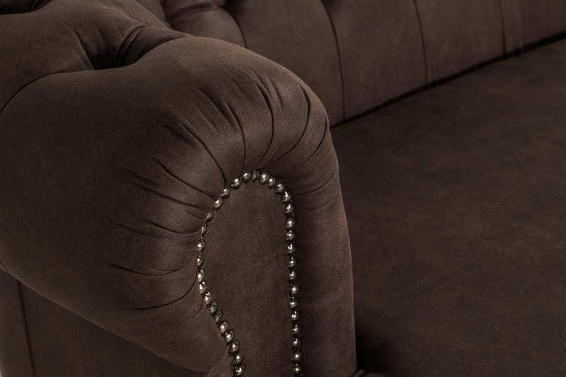 Soffa Walton Lyx 3-sits Svängd - Mörkbrun - Möbler - Soffa - Howardsoffa