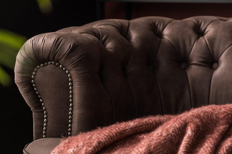 Soffa Walton Lyx 3-sits Svängd - Mörkbrun - Möbler - Soffa - Howardsoffa