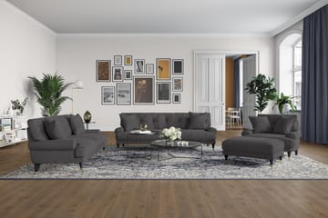 Soffa Webber 3-sits - Mörkgrå|Krom - Möbler - Soffa - Howardsoffa