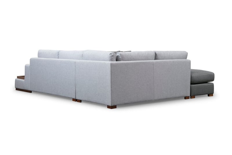 Huelva 5-sits Vänstervänd L-formad Divansoffa 308 cm med Schäslong i Tyg - Grå - Möbler - Soffa - Divansoffa & schäslongsoffa