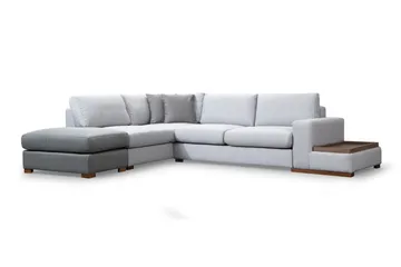 Huelva 5-sits Vänstervänd L-formad Divansoffa 308 cm med Schäslong i Tyg - Grå - Möbler - Soffa - Divansoffa & schäslongsoffa