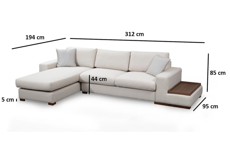 Huelva Divansoffa - Beige - Möbler - Soffa - Divansoffa & schäslongsoffa