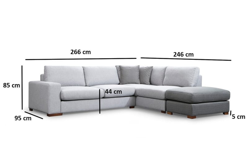 Huelva Divansoffa - Grå - Möbler - Soffa - Divansoffa & schäslongsoffa