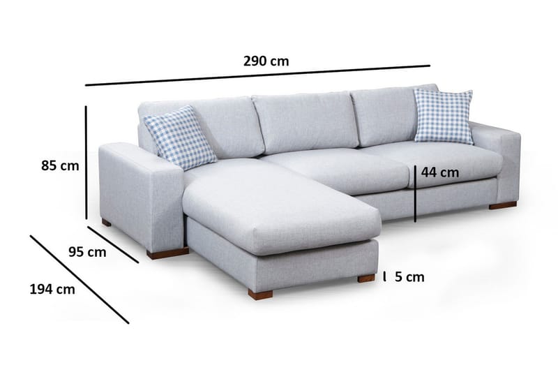 Huelva Divansoffa - Grå - Möbler - Soffa - Divansoffa & schäslongsoffa