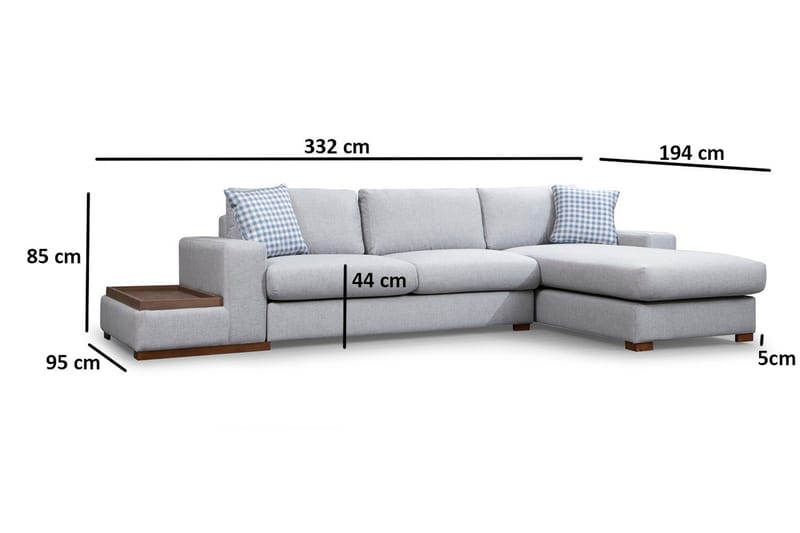Huelva Divansoffa - Grå - Möbler - Soffa - Divansoffa & schäslongsoffa