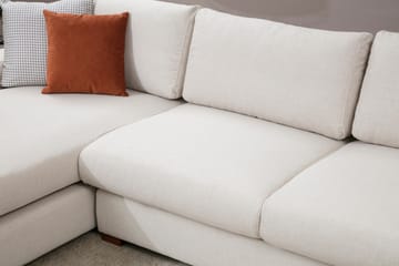 Huelva Högervänd L-formad Divansoffa med Schäslong 270 cm i Tyg - Benvit - Möbler - Soffa - Divansoffa & schäslongsoffa