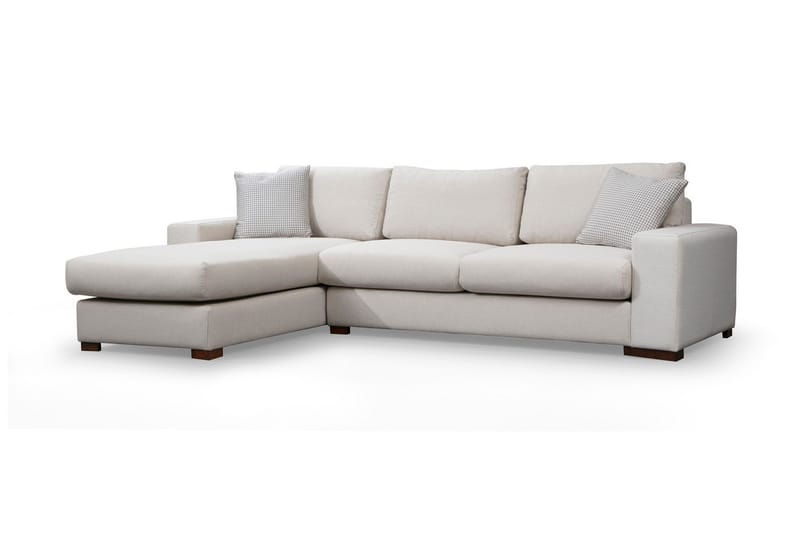 Huelva Högervänd L-formad Divansoffa med Schäslong 270 cm i Tyg - Benvit - Möbler - Soffa - Divansoffa & schäslongsoffa