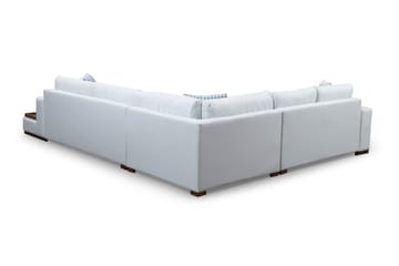 Huelva Högervänd L-formad Hörnsoffa 363 cm i Tyg med Sidobord - Ljusblågrå - Möbler - Soffa - Hörnsoffa