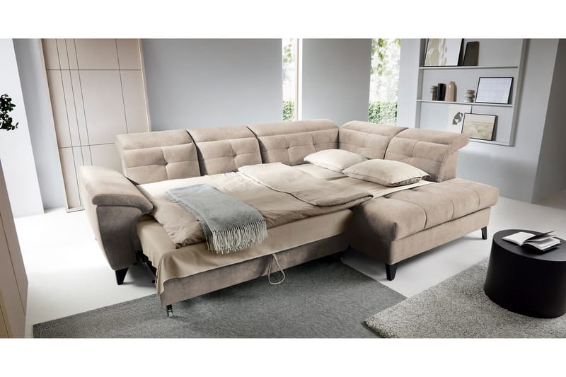 Inferne 5-sits Soffa med Schäslong - Beige - Möbler - Soffa - Sammetssoffa