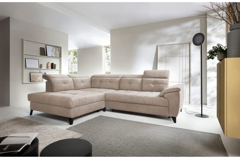 Inferne 5-sits Soffa med Schäslong - Beige - Möbler - Soffa - Sammetssoffa