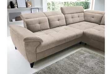 Inferne 5-sits Soffa med Schäslong - Beige - Möbler - Soffa - Sammetssoffa