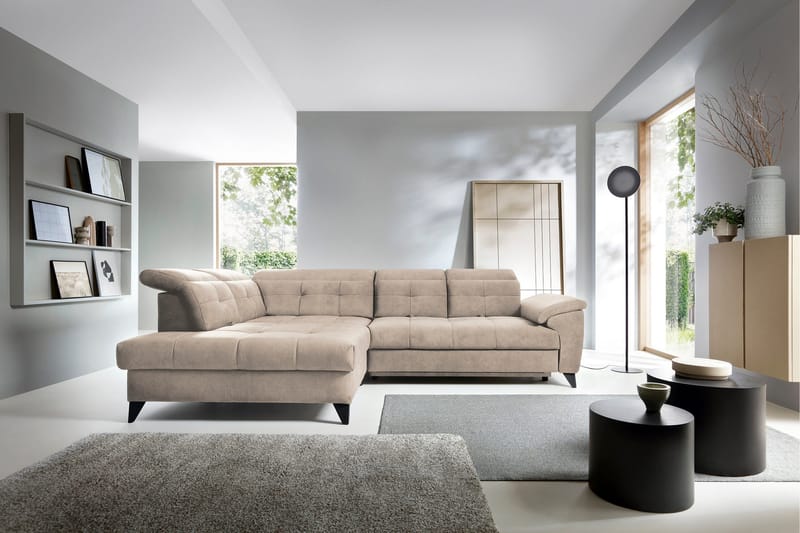 Inferne 5-sits Soffa med Schäslong - Beige - Möbler - Soffa - Sammetssoffa
