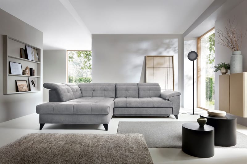 Inferne 5-sits Soffa med Schäslong - Grå - Möbler - Soffa - Sammetssoffa