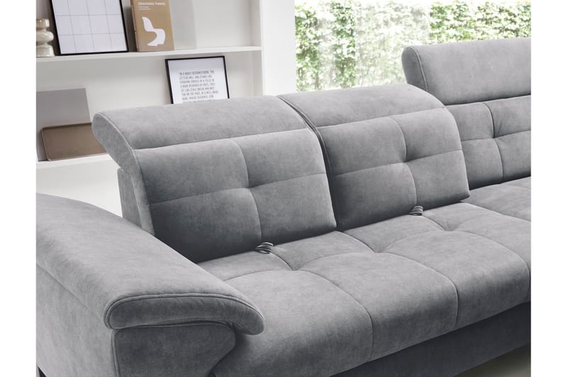 Inferne 5-sits Soffa med Schäslong - Grå - Möbler - Soffa - Sammetssoffa