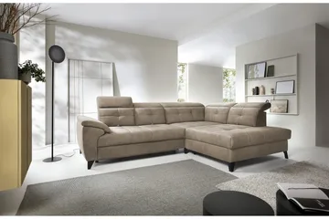 Inferne 5-sits Soffa med Schäslong - Mörkbeige - Möbler - Soffa - Divansoffa & schäslongsoffa