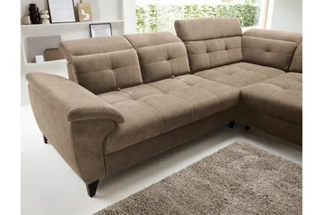 Inferne 5-sits Soffa med Schäslong - Mörkbeige - Möbler - Soffa - Divansoffa & schäslongsoffa