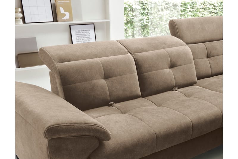 Inferne 5-sits Soffa med Schäslong - Mörkbeige - Möbler - Soffa - Divansoffa & schäslongsoffa