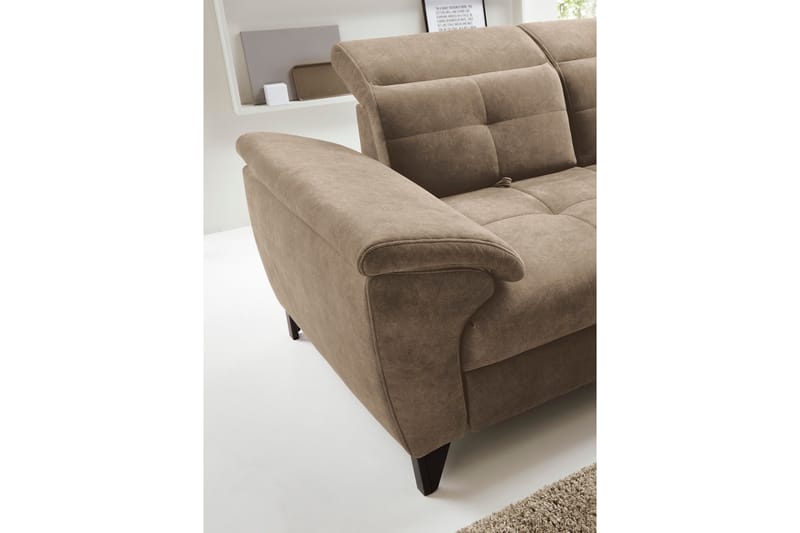 Inferne 5-sits Soffa med Schäslong - Mörkbeige - Möbler - Soffa - Divansoffa & schäslongsoffa