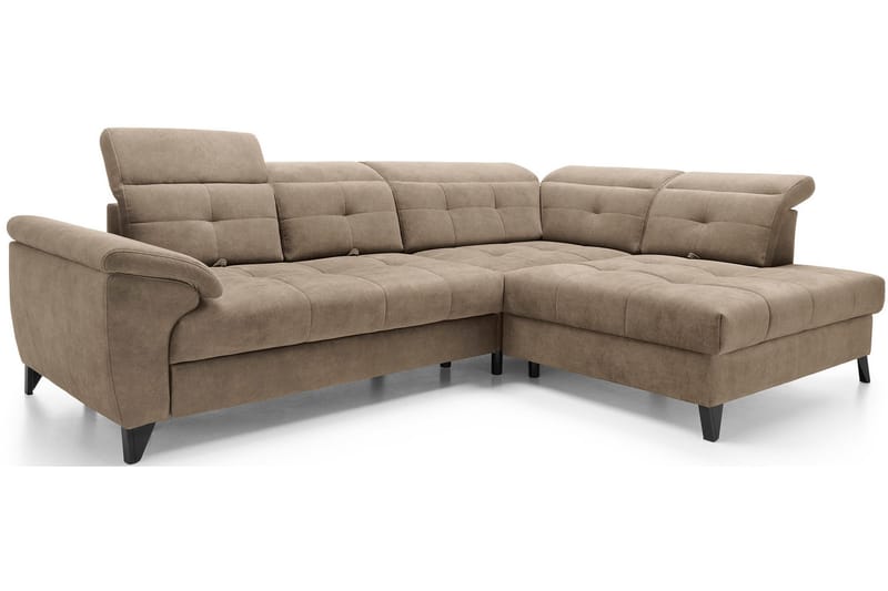 Inferne 5-sits Soffa med Schäslong - Mörkbeige - Möbler - Soffa - Divansoffa & schäslongsoffa