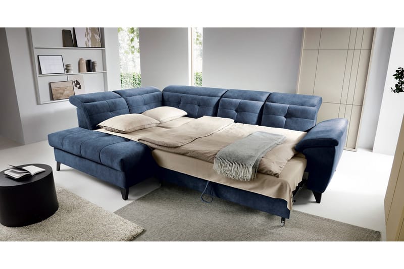 Inferne 5-sits Soffa med Schäslong - Mörkblå - Möbler - Soffa - Divansoffa & schäslongsoffa