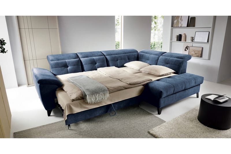 Inferne 5-sits Soffa med Schäslong - Mörkblå - Möbler - Soffa - Divansoffa & schäslongsoffa
