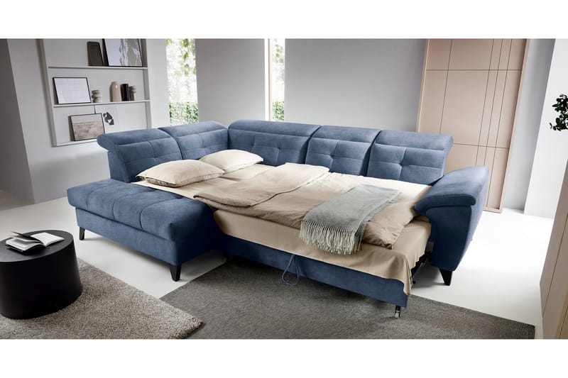 Inferne 5-sits Soffa med Schäslong - Mörkblå - Möbler - Soffa - Divansoffa & schäslongsoffa