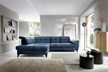 Inferne 5-sits Soffa med Schäslong - Mörkblå - Möbler - Soffa - Divansoffa & schäslongsoffa