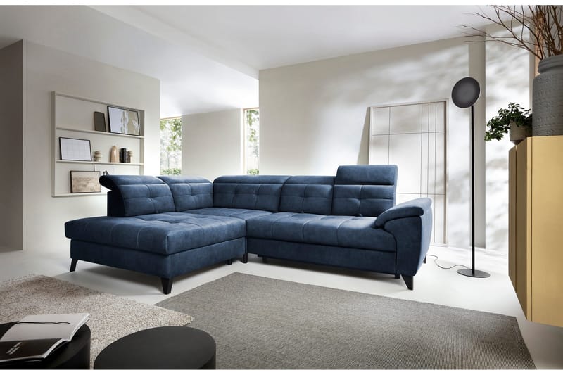 Inferne 5-sits Soffa med Schäslong - Mörkblå - Möbler - Soffa - Divansoffa & schäslongsoffa