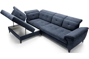 Inferne 5-sits Soffa med Schäslong - Mörkblå - Möbler - Soffa - Sammetssoffa