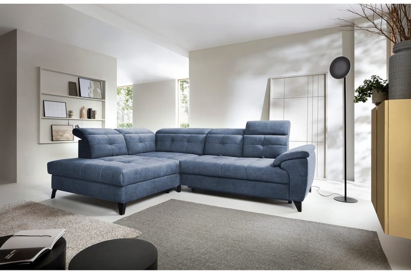 Inferne 5-sits Soffa med Schäslong - Mörkblå - Möbler - Soffa - Divansoffa & schäslongsoffa