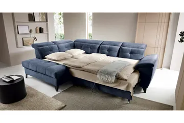 Inferne 5-sits Soffa med Schäslong - Mörkblå - Möbler - Soffa - Sammetssoffa