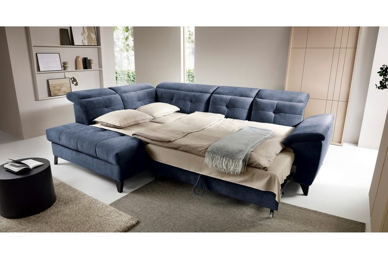 Inferne 5-sits Soffa med Schäslong - Mörkblå - Möbler - Soffa - Sammetssoffa