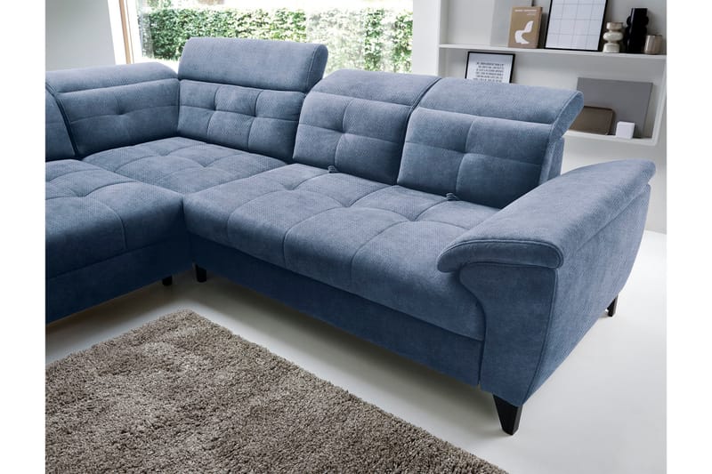 Inferne 5-sits Soffa med Schäslong - Mörkblå - Möbler - Soffa - Divansoffa & schäslongsoffa
