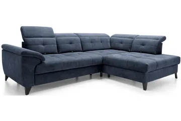 Inferne 5-sits Soffa med Schäslong - Mörkblå - Möbler - Soffa - Sammetssoffa