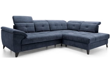 Inferne 5-sits Soffa med Schäslong - Mörkblå - Möbler - Soffa - Sammetssoffa