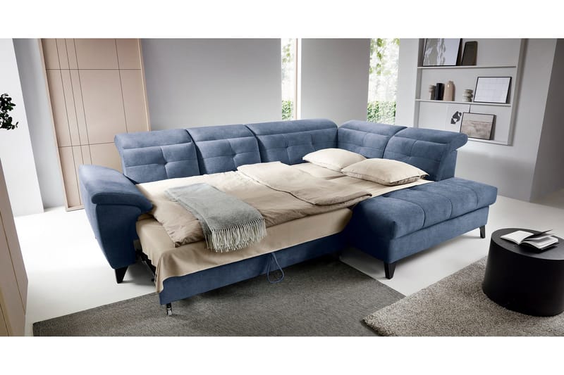 Inferne 5-sits Soffa med Schäslong - Mörkblå - Möbler - Soffa - Divansoffa & schäslongsoffa