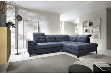 Inferne 5-sits Soffa med Schäslong - Mörkblå - Möbler - Soffa - Sammetssoffa