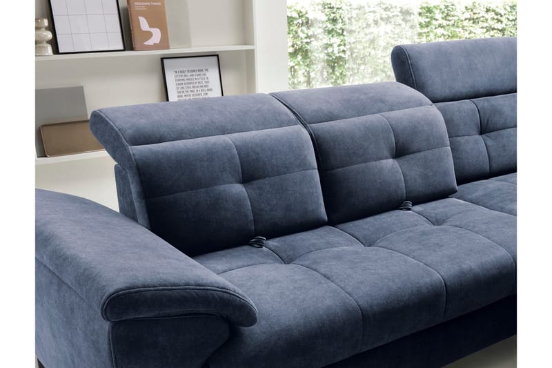 Inferne 5-sits Soffa med Schäslong - Mörkblå - Möbler - Soffa - Sammetssoffa