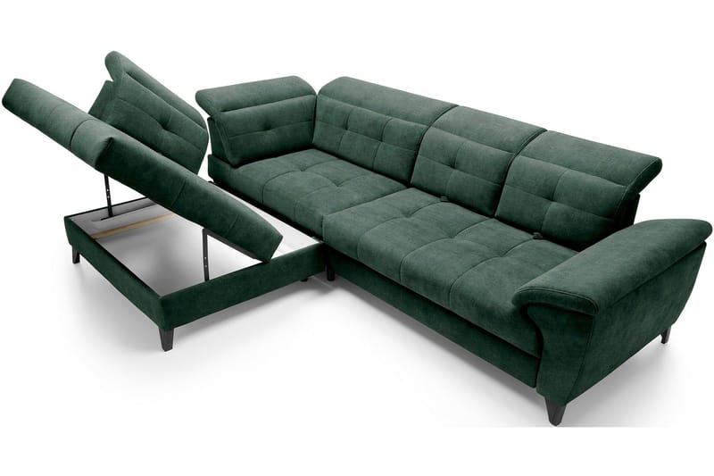 Inferne 5-sits Soffa med Schäslong - Mörkgrön - Möbler - Soffa - Divansoffa & schäslongsoffa