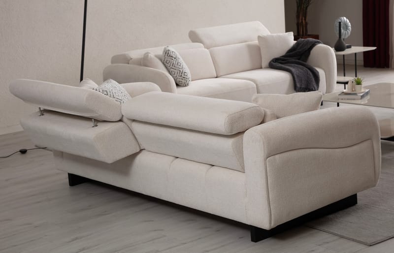 Ingang 3-sits Soffa Chenille - Vit - Möbler - Soffa - 3 sits soffa
