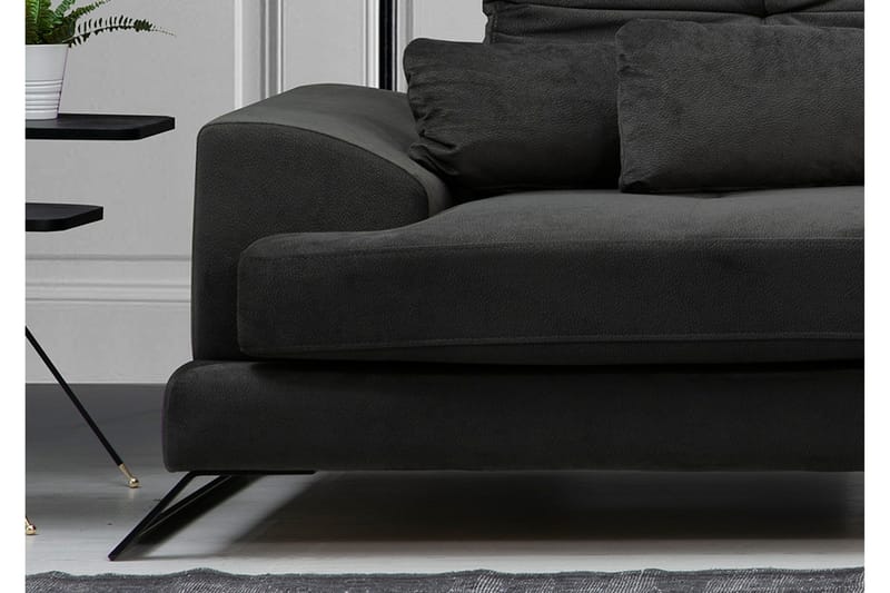 Jaraad Hörnsoffa med Divan Höger - Svart - Möbler - Soffa - Divansoffa & schäslongsoffa