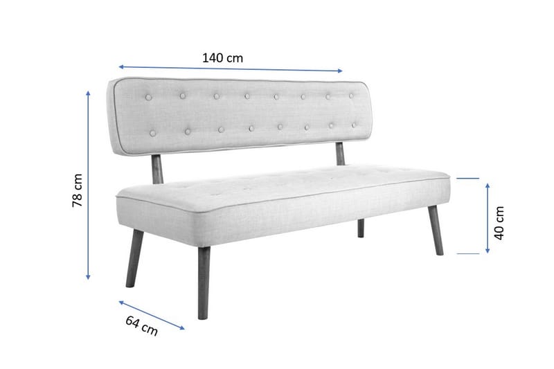 Kökssoffa Wognum 2-sits - Grå/Natur - Möbler - Soffa - Kökssoffa & pinnsoffa