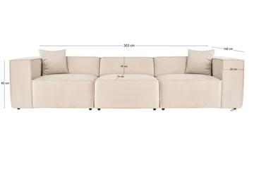Kaolins Soffa 3-sits - Cream - Möbler - Soffa - Modulsoffa - Komplett modulsoffa