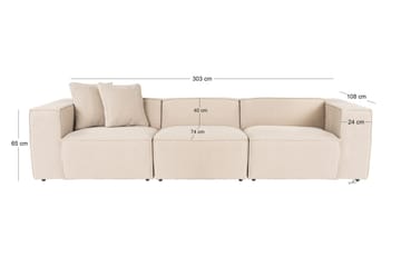 Kaolins Soffa 3-sits - Peach - Möbler - Soffa - Modulsoffa - Komplett modulsoffa