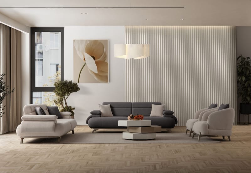 Kelnor 3-sits Soffa 246x81x97 cm - Antracit - Möbler - Soffa - 3 sits soffa