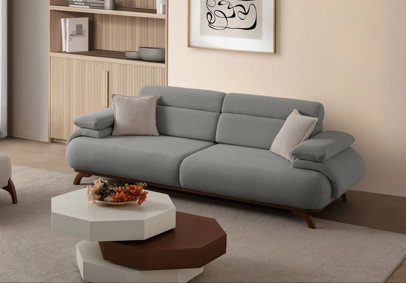 Kelnor 3-sits Soffa 246x81x97 cm - Grå - Möbler - Soffa - 3 sits soffa