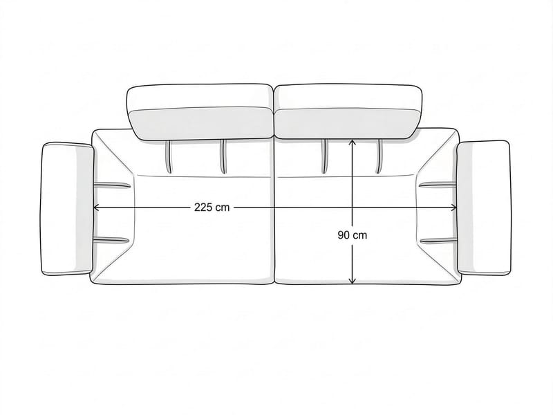 Kelnor 3-sits Soffa 246x81x97 cm - Grå - Möbler - Soffa - 3 sits soffa