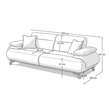Kelnor 3-sits Soffa 246x81x97 cm - Grön - Möbler - Soffa - 3 sits soffa